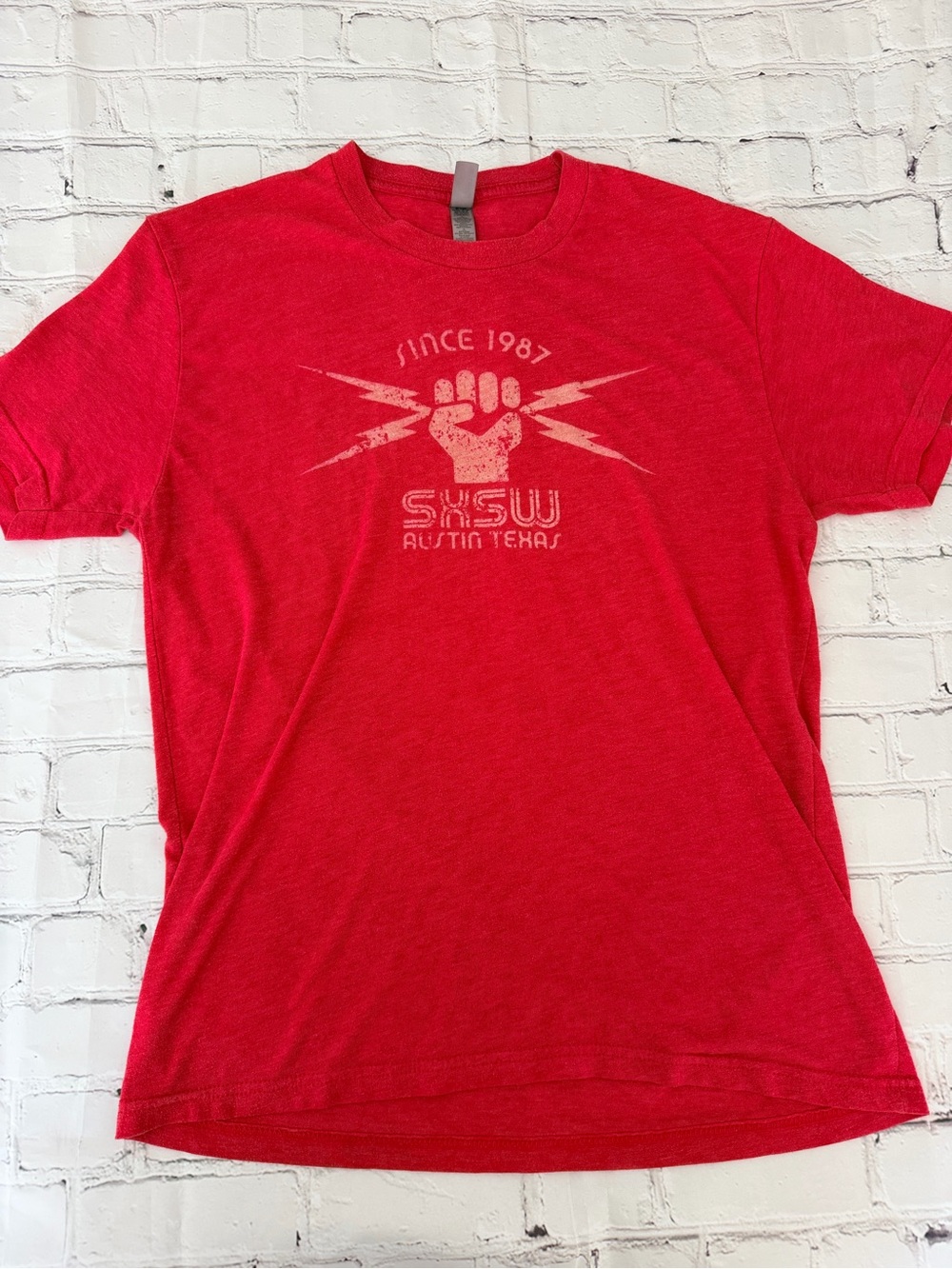 Next Level Apparel Tomato Red SXSW Austin Graphic Tee M unisex